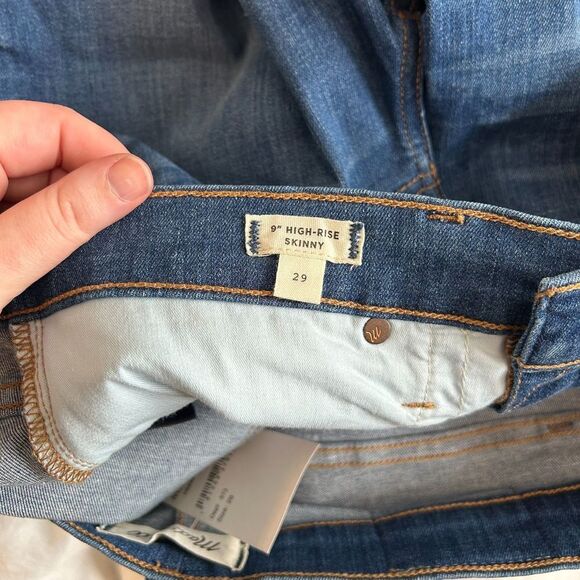 Madewell 9” High Rise Skinnies Jeans Raw Hem Geoff Wash - Picture 10 of 11